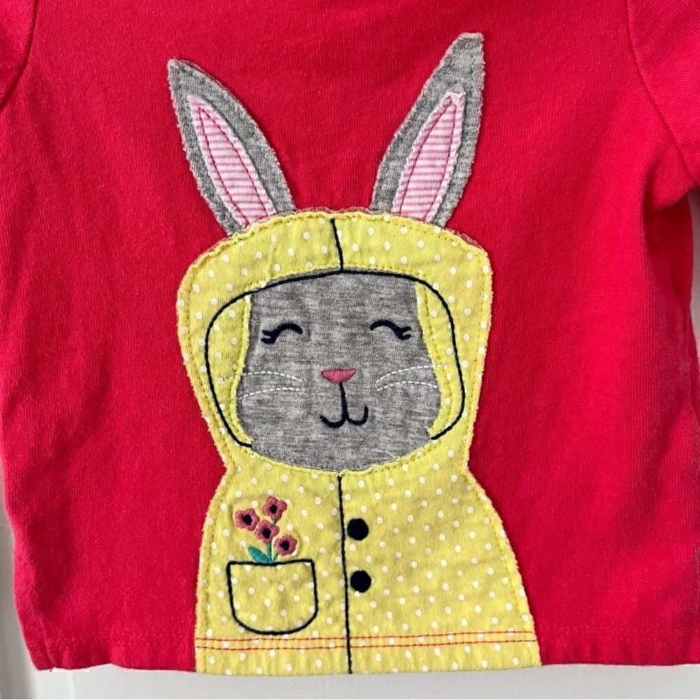 Carter's Girls Bunny In Yellow Raincoat and Floral Pants Outfit SET Size 6m - Picture 3 of 10